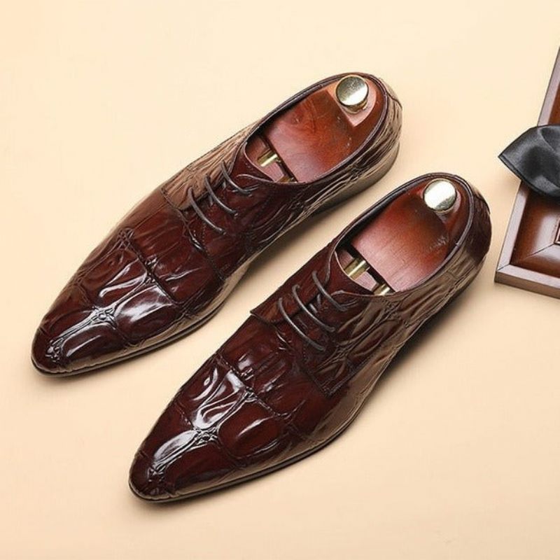 Sapatos Formais Masculinos Sociais Executivos Com Cordões Oxford - Vermelho