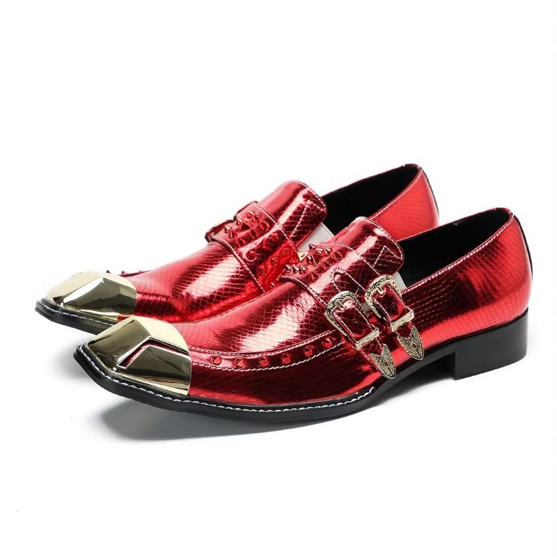 Sapatos Formais Masculinos Sociais Exóticos - Vermelho 1 