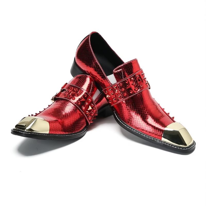 Sapatos Formais Masculinos Sociais Exóticos - Vermelho 1 