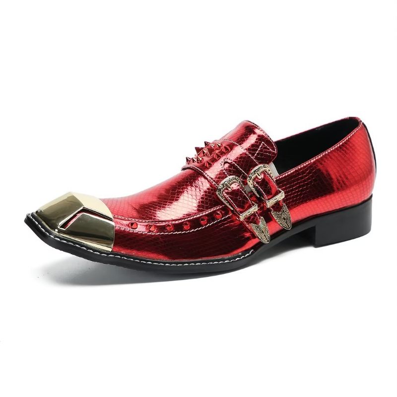 Sapatos Formais Masculinos Sociais Exóticos - Vermelho 1 