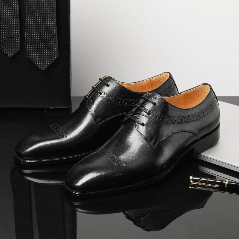 Sapatos Formais Masculinos Sociais Exóticos Com Bico Fino - Preto