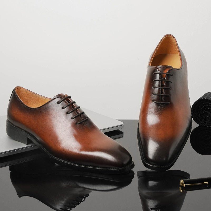 Sapatos Formais Masculinos Sociais Exóticos Com Cordões Oxford - Café