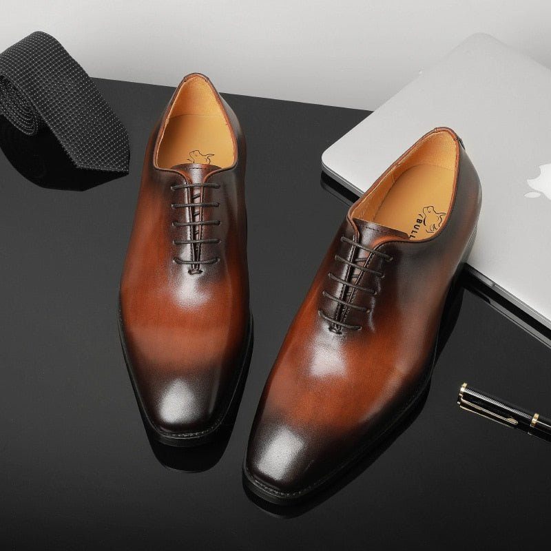 Sapatos Formais Masculinos Sociais Exóticos Com Cordões Oxford - Café