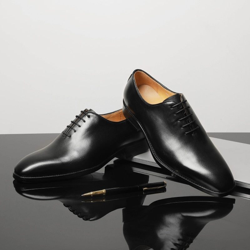 Sapatos Formais Masculinos Sociais Exóticos Com Cordões Oxford - Preto 1