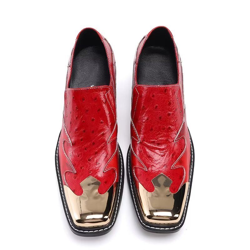 Sapatos Formais Masculinos Sociais Exóticos Deslizantes - Vermelho