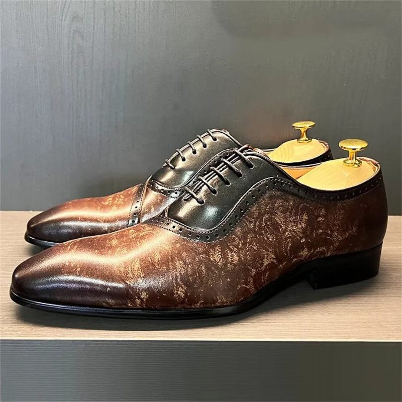 Sapatos Formais Masculinos Sociais Genuínos Bico Fino - Marrom