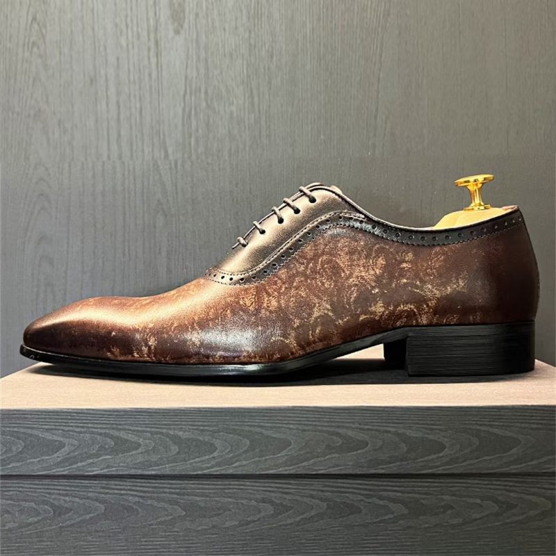 Sapatos Formais Masculinos Sociais Genuínos Bico Fino - Marrom