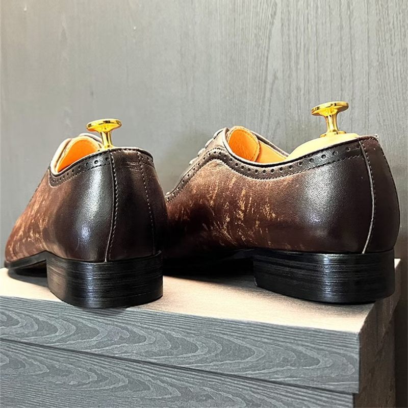 Sapatos Formais Masculinos Sociais Genuínos Bico Fino - Marrom