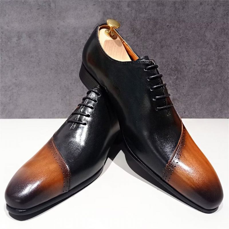 Sapatos Formais Masculinos Sociais Genuínos Bico Fino - Vermelho Marrom