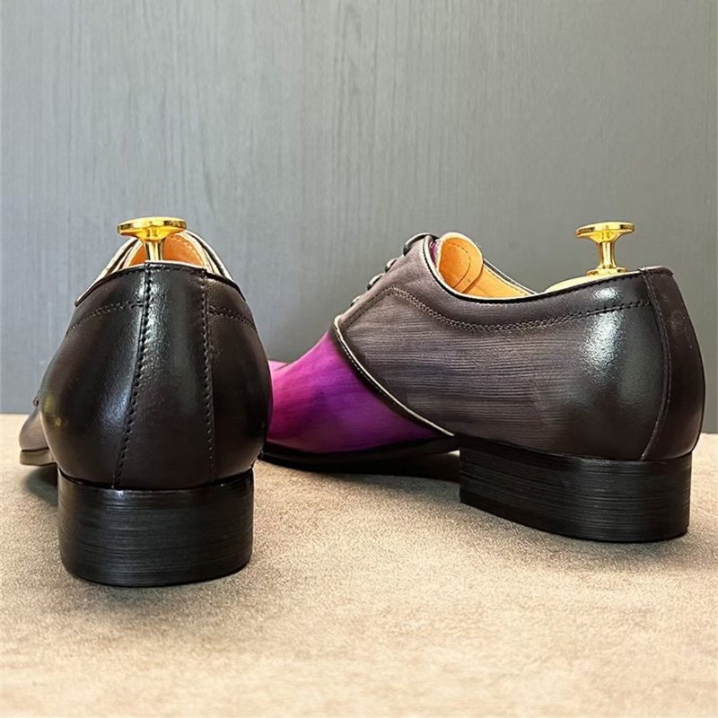 Sapatos Formais Masculinos Sociais Genuínos Bico Fino - Roxo