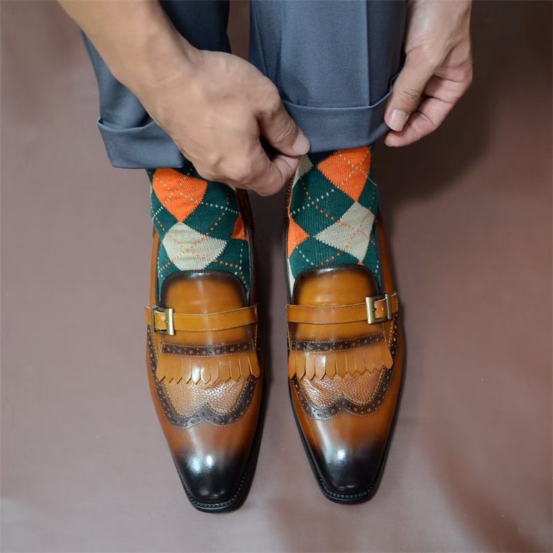 Sapatos Formais Masculinos Sociais Modernos Escolha Do Modernista - Marrom