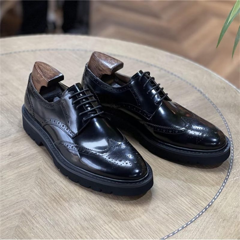 Sapatos Formais Masculinos Sociais Refinados Com Cadarços - Preto