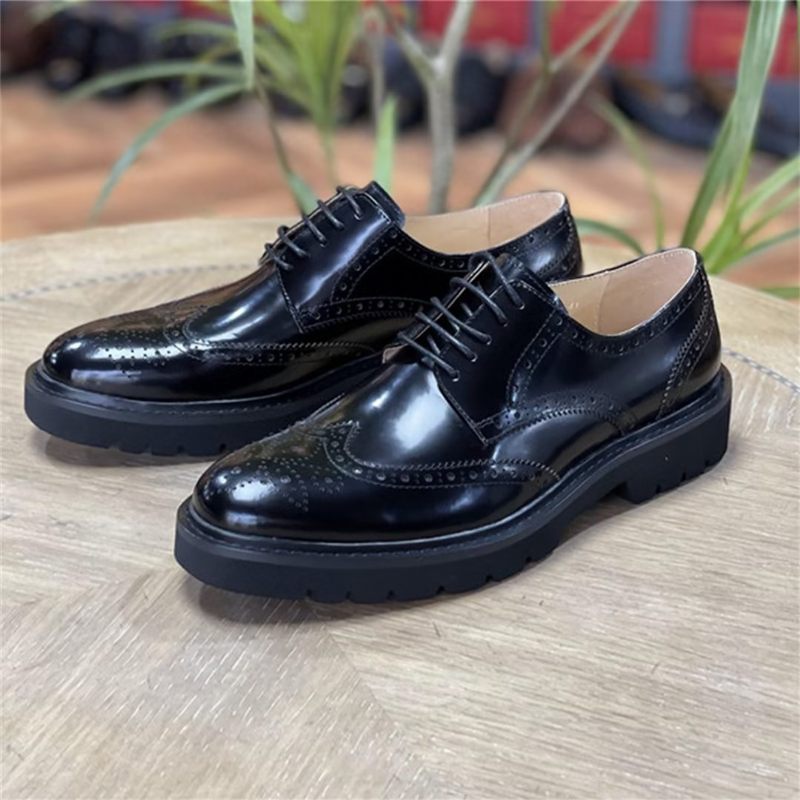 Sapatos Formais Masculinos Sociais Refinados Com Cadarços - Preto