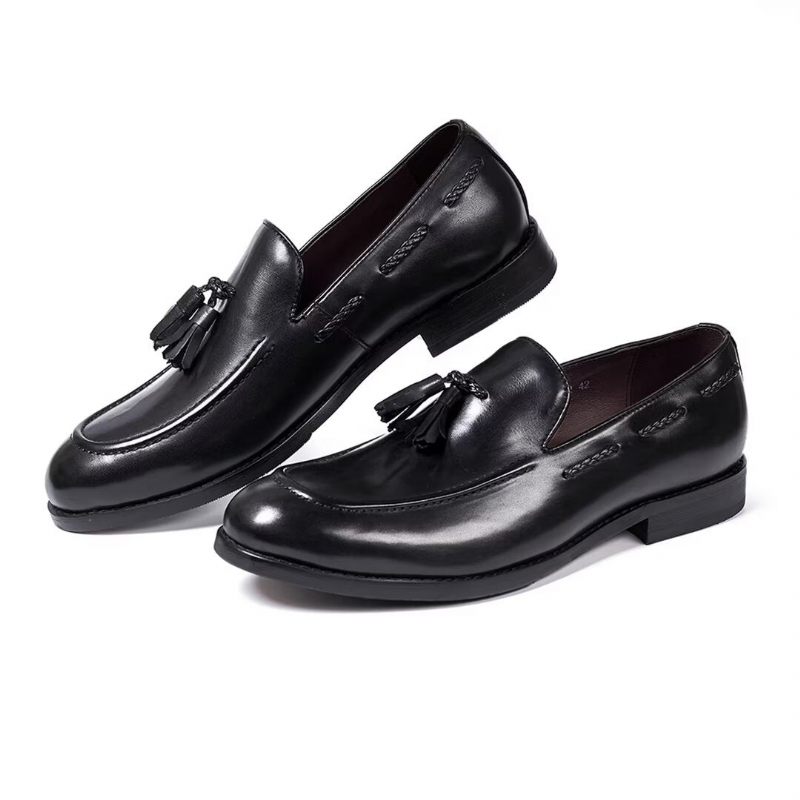 Sapatos Formais Masculinos Sofisticados Allure Leather Slip-ons - Preto