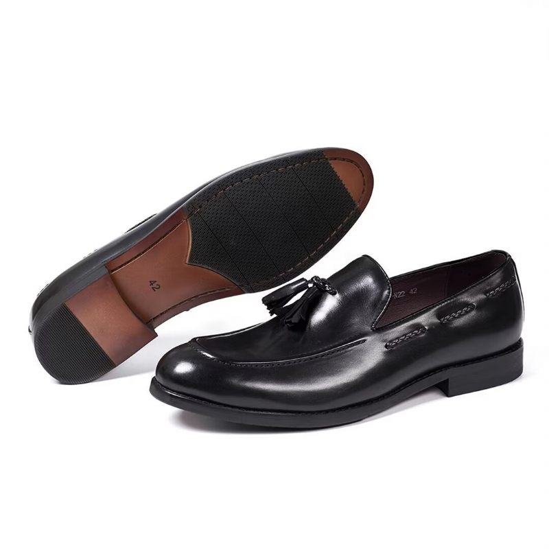 Sapatos Formais Masculinos Sofisticados Allure Leather Slip-ons - Preto