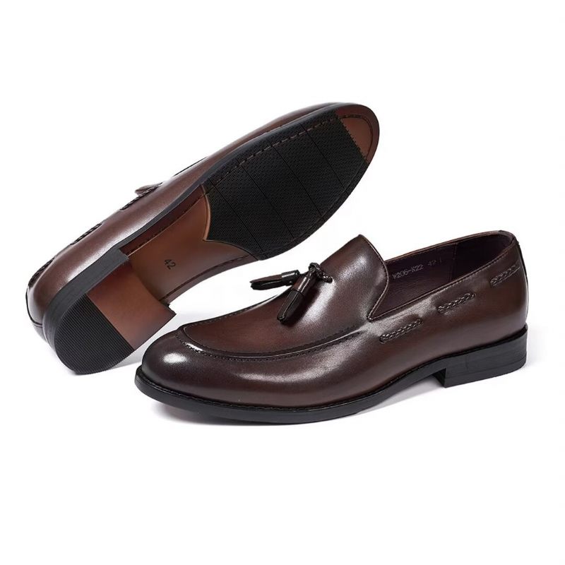 Sapatos Formais Masculinos Sofisticados Allure Leather Slip-ons - Marrom