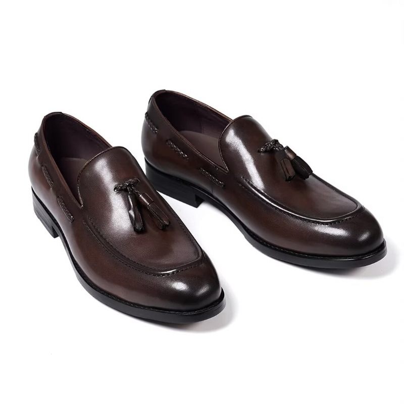 Sapatos Formais Masculinos Sofisticados Allure Leather Slip-ons - Marrom