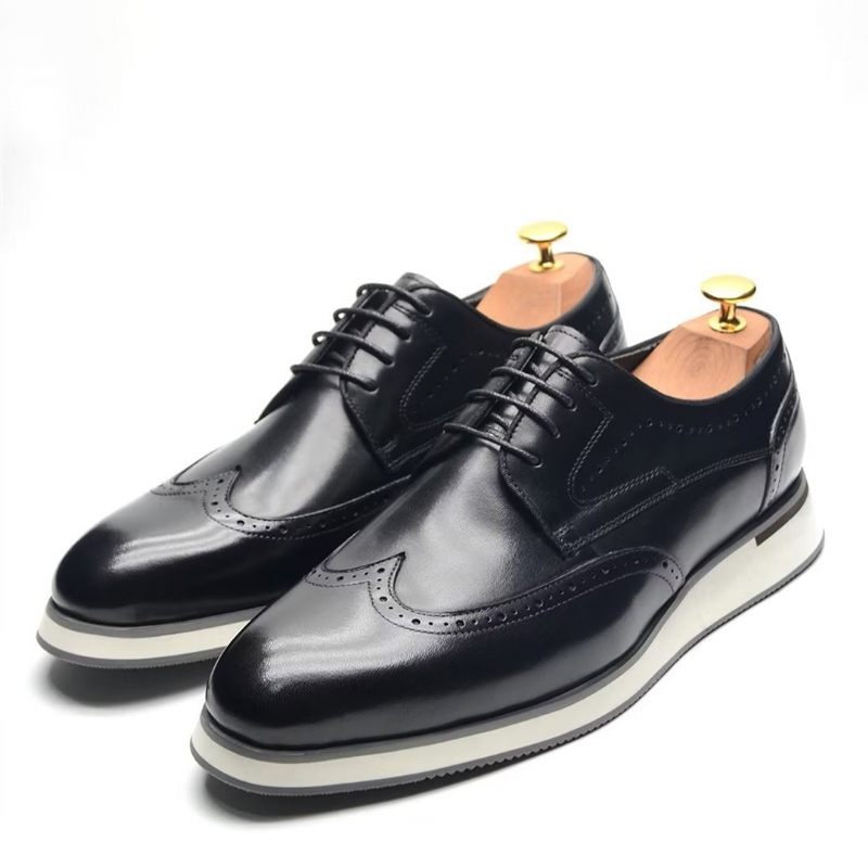 Sapatos Formais Masculinos Sofisticados Renda Elegância - Preto