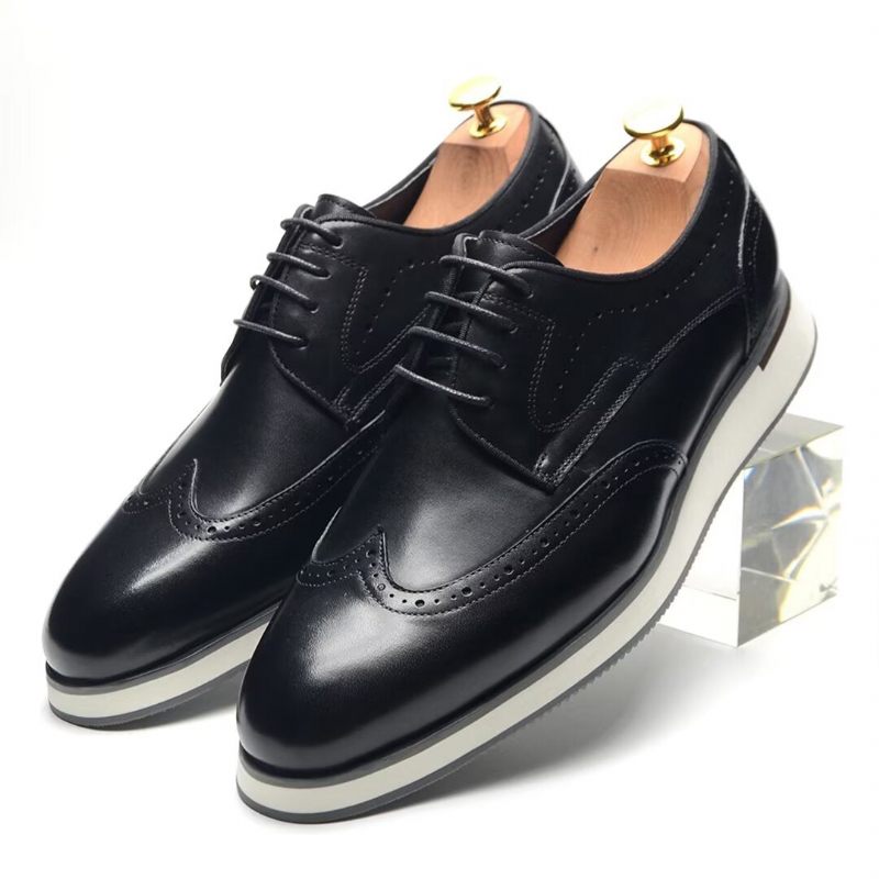 Sapatos Formais Masculinos Sofisticados Renda Elegância - Preto