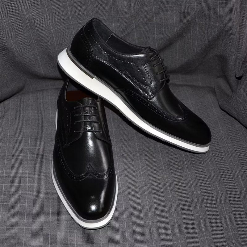 Sapatos Formais Masculinos Sofisticados Renda Elegância - Preto