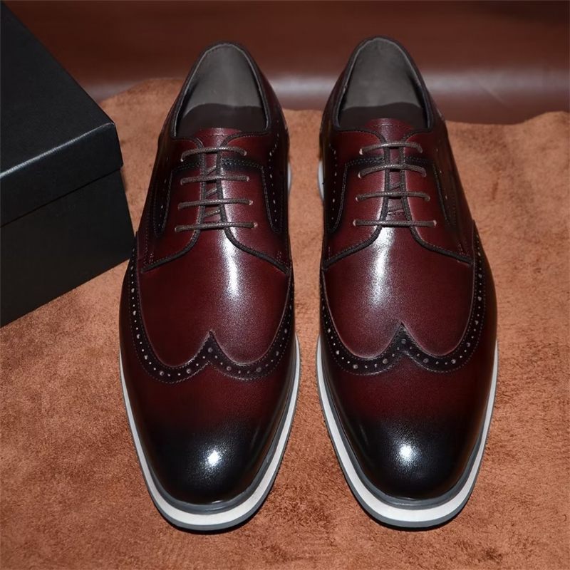 Sapatos Formais Masculinos Sofisticados Renda Elegância - Marrom