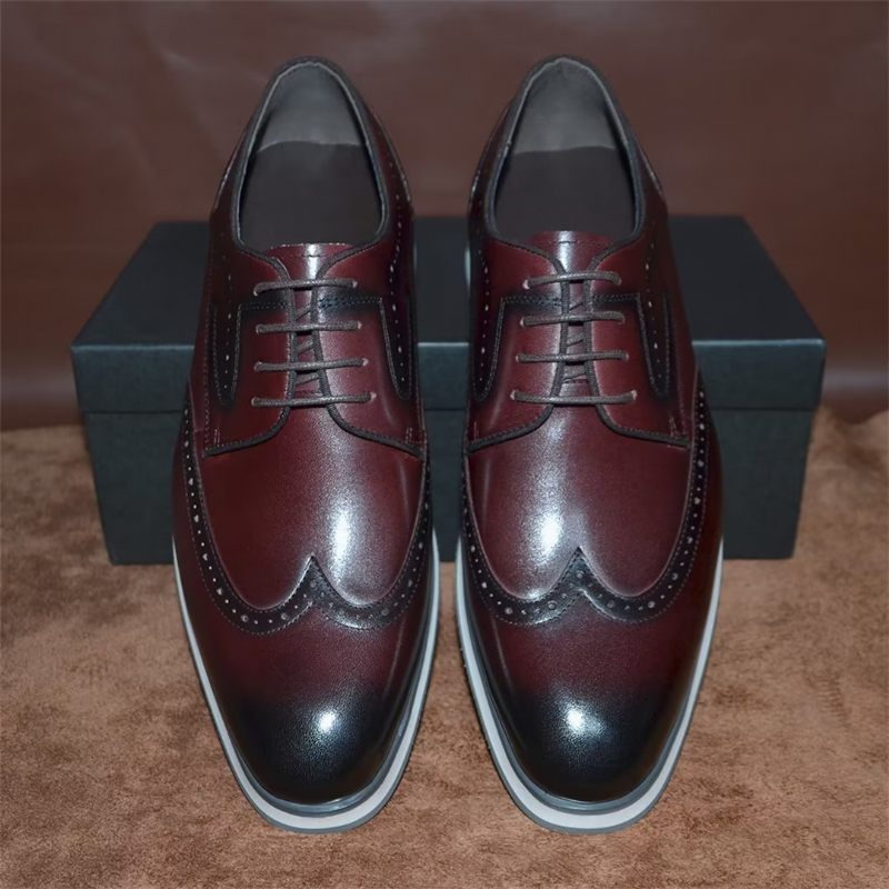 Sapatos Formais Masculinos Sofisticados Renda Elegância - Marrom