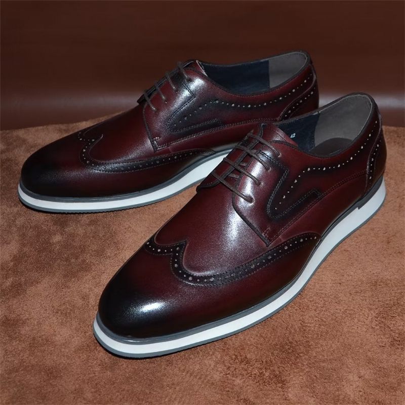 Sapatos Formais Masculinos Sofisticados Renda Elegância - Marrom