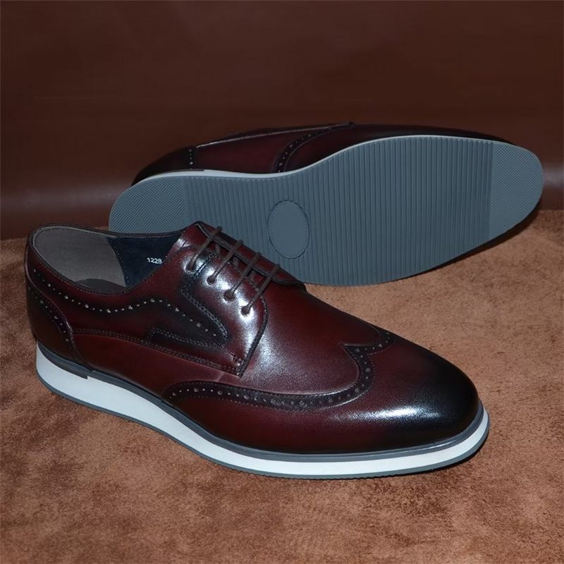 Sapatos Formais Masculinos Sofisticados Renda Elegância - Marrom