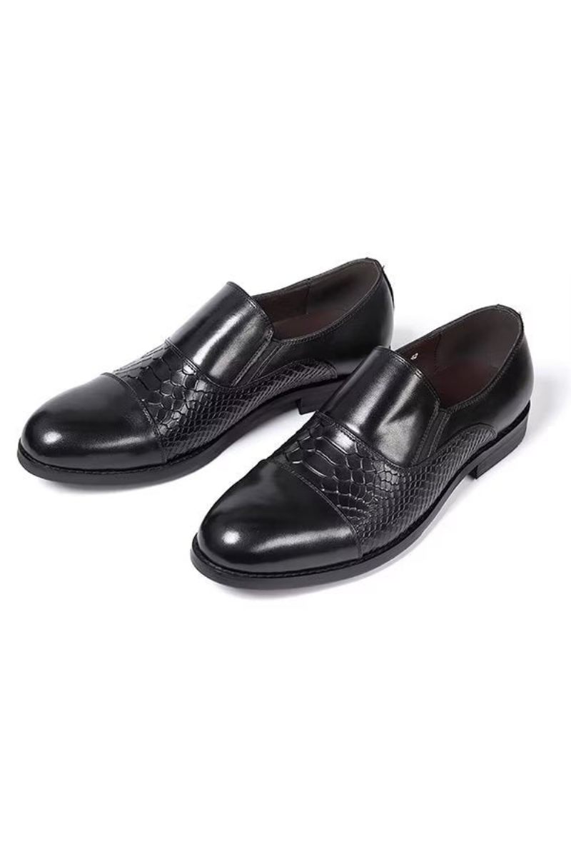 Sapatos Formais Masculinos Sofisticados Slip-on Elegância Em Couro