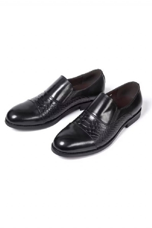 Sapatos Formais Masculinos Sofisticados Slip-on Elegância Em Couro