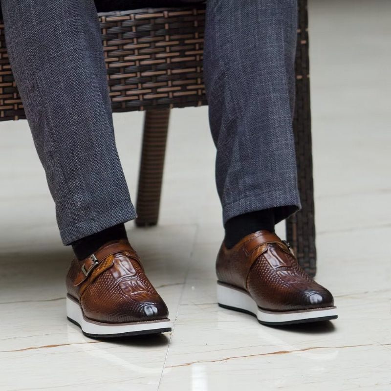 Sapatos Formais Masculinos Sofisticados Sociais Monkstrap - Café