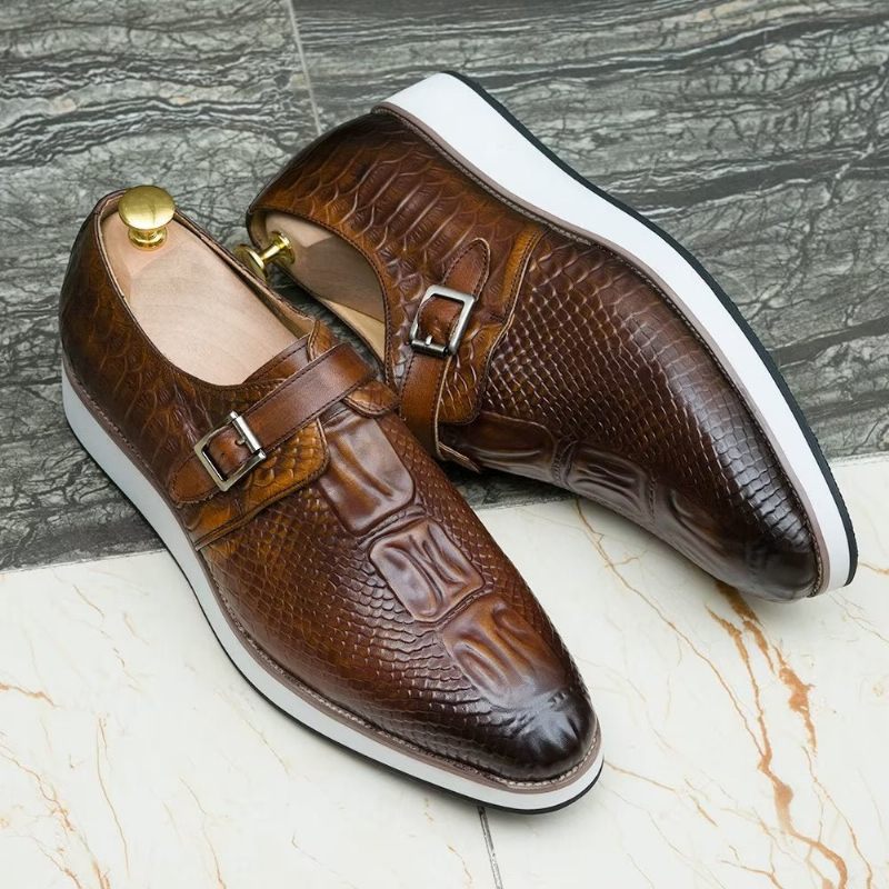 Sapatos Formais Masculinos Sofisticados Sociais Monkstrap - Café