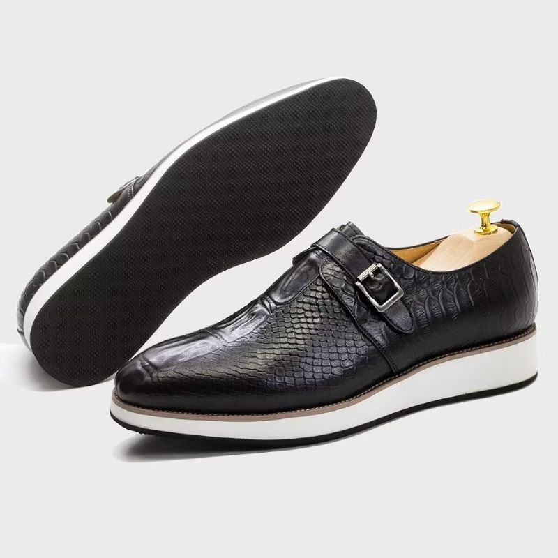 Sapatos Formais Masculinos Sofisticados Sociais Monkstrap - Preto