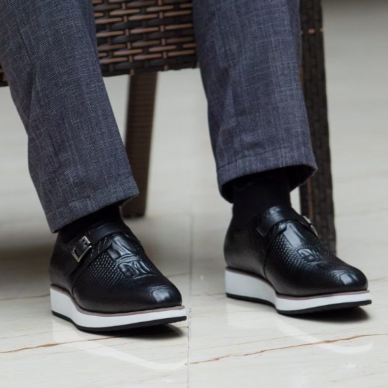 Sapatos Formais Masculinos Sofisticados Sociais Monkstrap - Preto