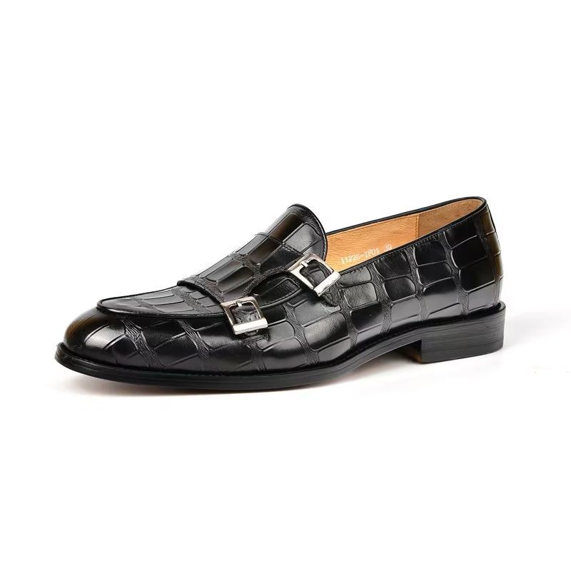 Sapatos Formais Masculinos Textura Exótica Modish Monkstrap Sociais