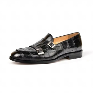 Sapatos Formais Masculinos Textura Exótica Modish Monkstrap Sociais