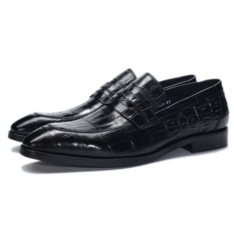 Sapatos Formais Masculinos Textura Exótica Slip-on Brogue