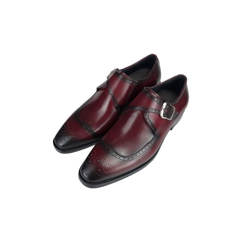 Sapatos Formais Masculinos Wingtip Oxford Sociais Elegância Requintada - Vermelho