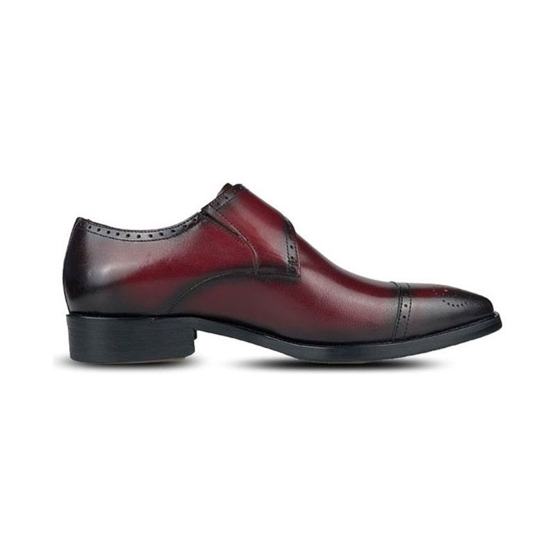 Sapatos Formais Masculinos Wingtip Oxford Sociais Elegância Requintada - Vermelho