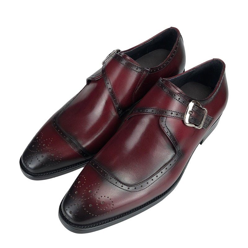 Sapatos Formais Masculinos Wingtip Oxford Sociais Elegância Requintada - Vermelho