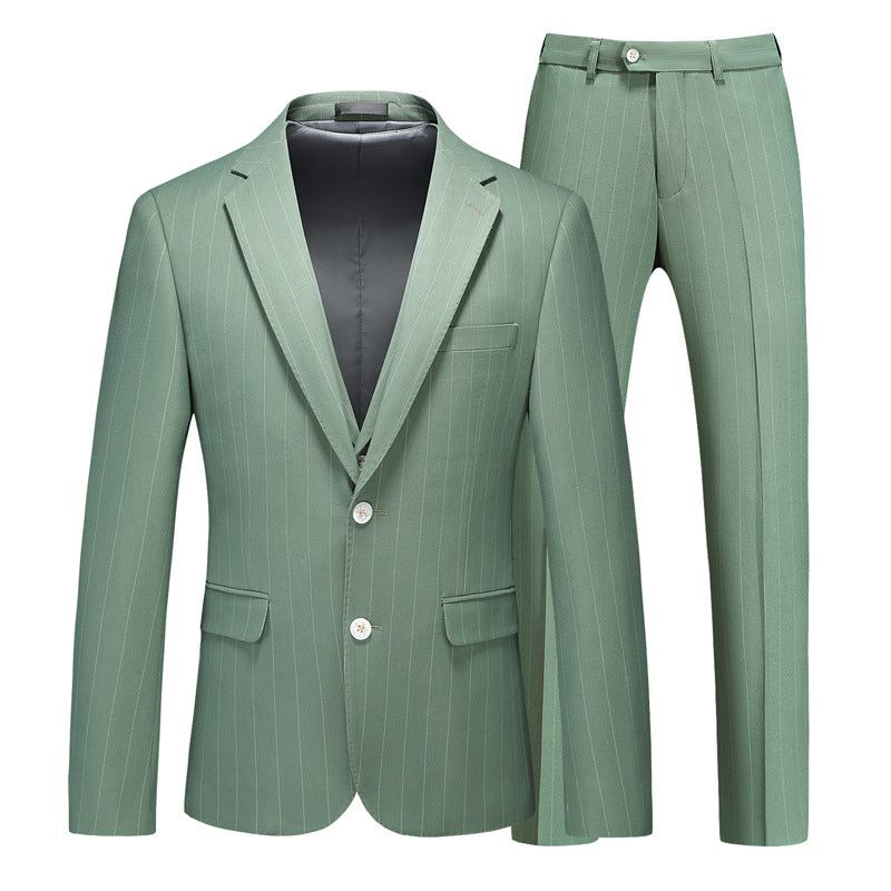 Ternos Masculinos Skinny Zipper Fly Terno 3 Peças - Verde